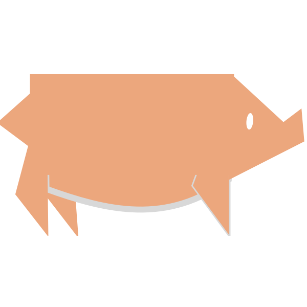 Origami piggy vector clip art