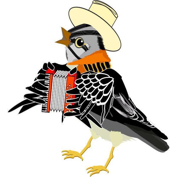 Bird with accordion
