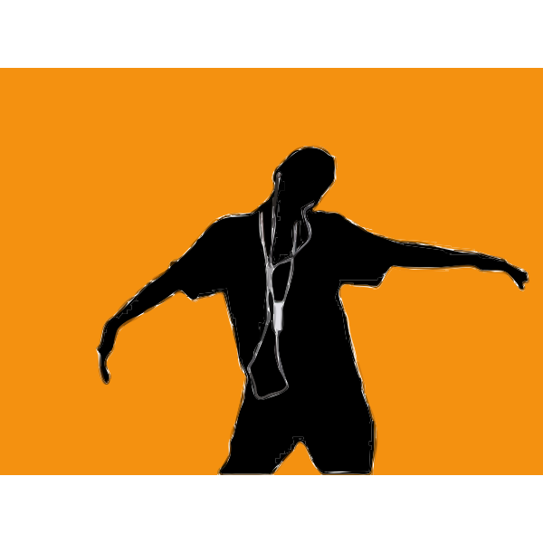 Vector image of boy with ipod