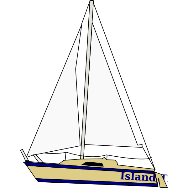 Yacht with sails