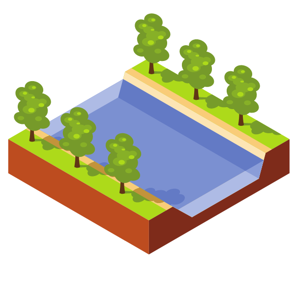 Natural landscape isometric