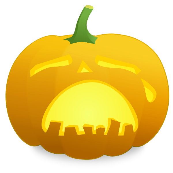 Crying pumpkin vector drawing