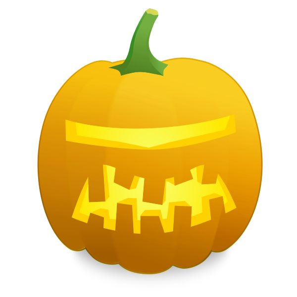 Space ship Halloween pumpkin vector drawing