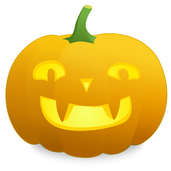 Yellow smiling pumpkin vector image