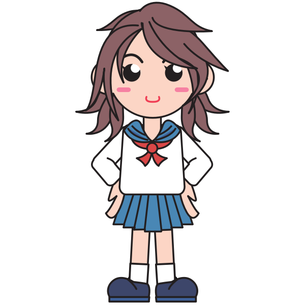 Japanese school girl vector image