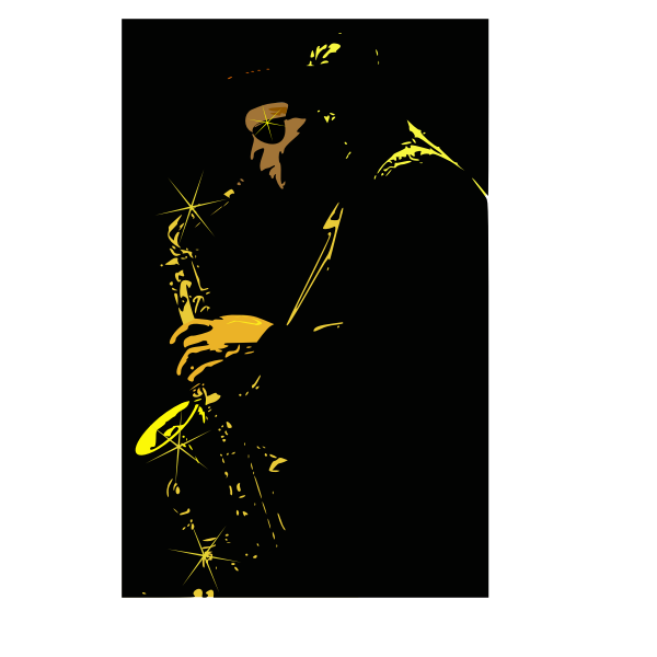 Vector drawing of jazz musician