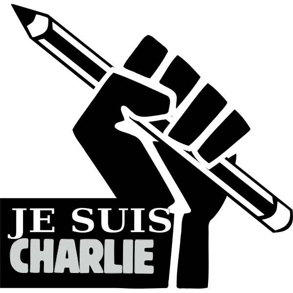 je suis charlie fist and pencil