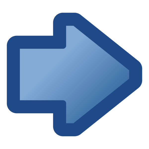 Blue arrow pointing right vector drawing