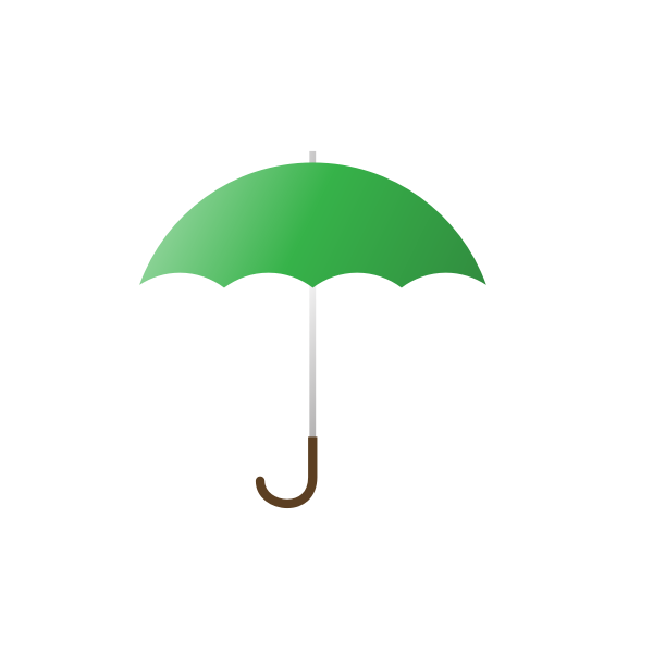 Vector illustration of green umbrella