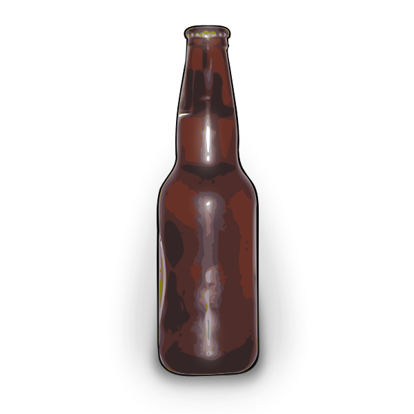 Vector graphics of brown beer bottle