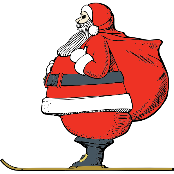 Skiing Santa