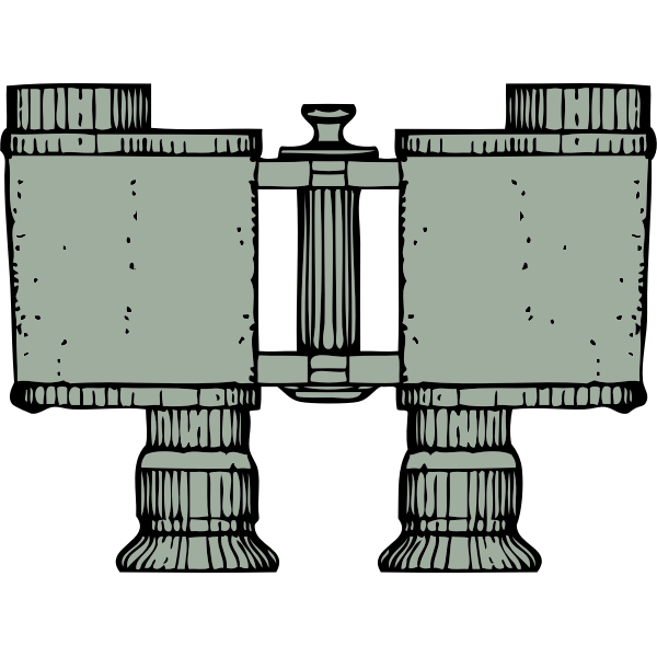 Binoculars top view vector clip art