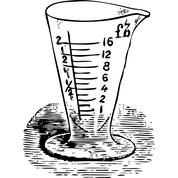 Measuring glass in drams