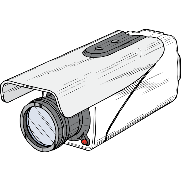 Vector drawing of surveillance camera with rain shade