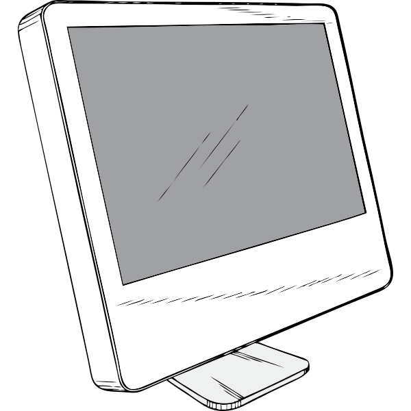 Computer flat display vector image