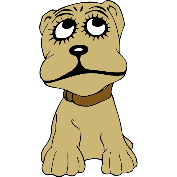 Cartoon dog portrait vector illustration