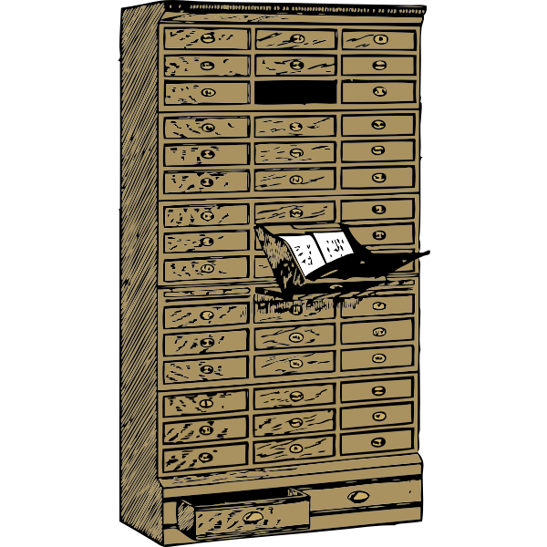 Flat filing cabinet vector image