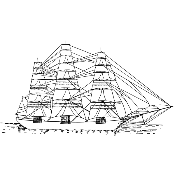 Fully rigged ship vector image