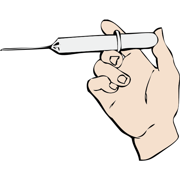 Hand and syringe vector image