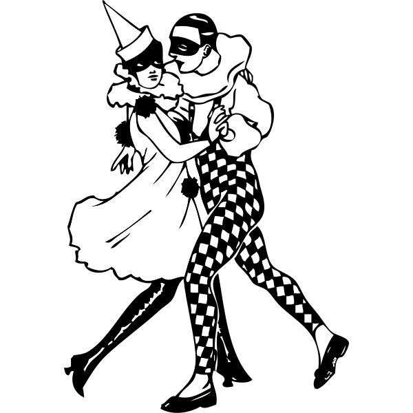 Couple dancing vector clip art