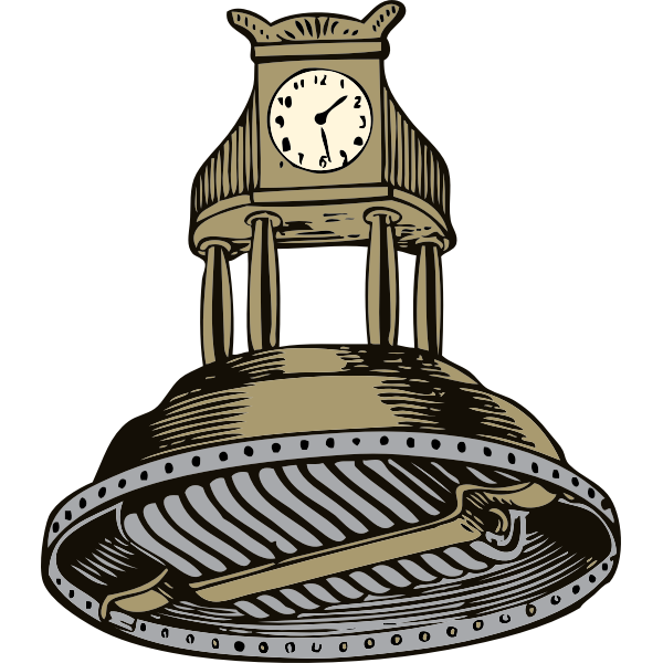 Self winding clock vector illustration