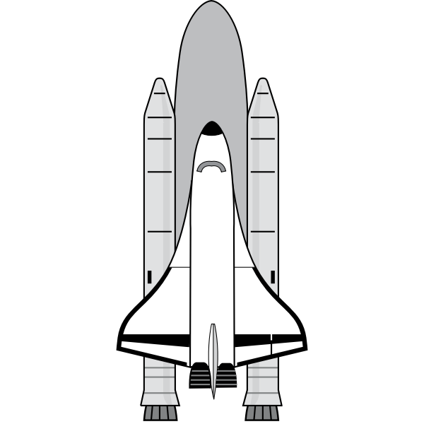 Space shuttle ready to take off vector drawing