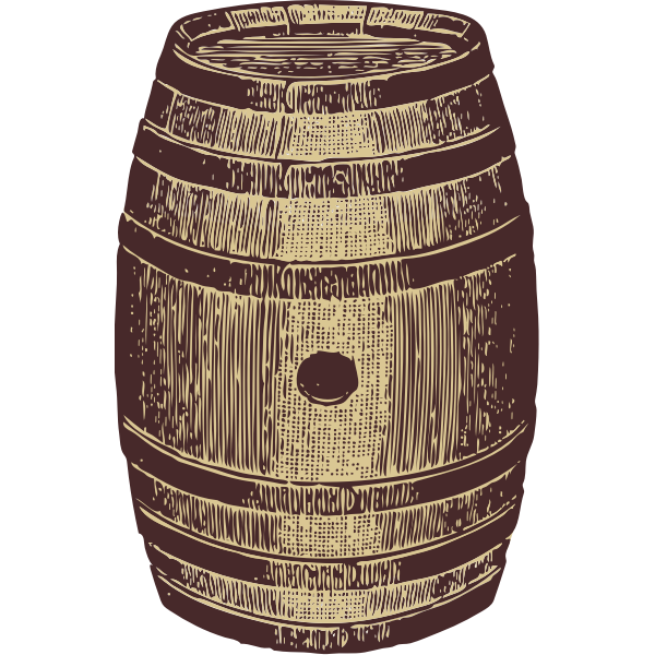 Vector image of a wooden barrel