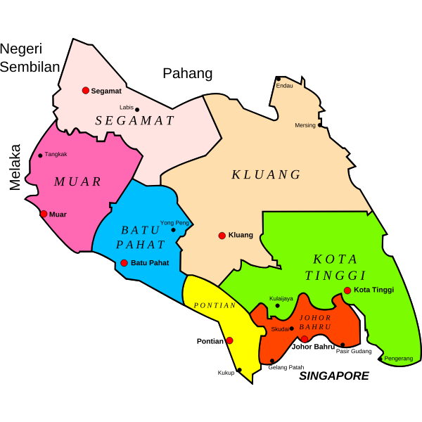 Map of Johor