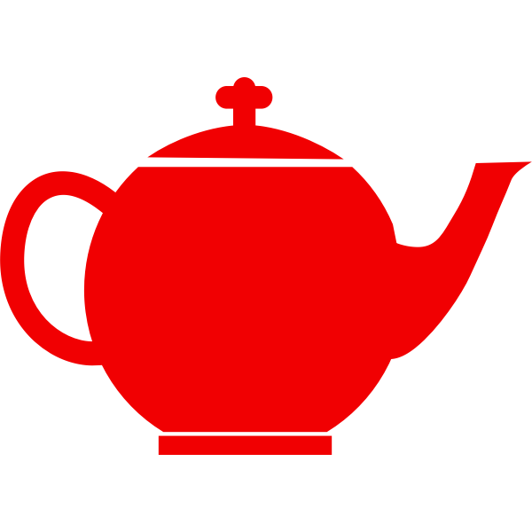 Red silhouette vector clip art of tea pot