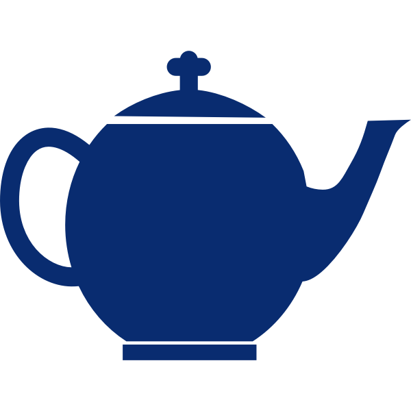 Blue silhouette vector image of tea pot