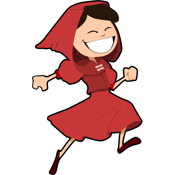 Jumping girl dressed in red vector image