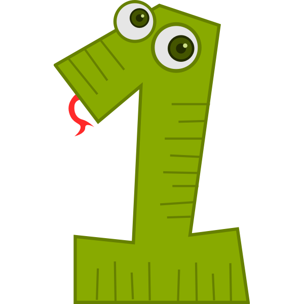 Snake number one vector clip art