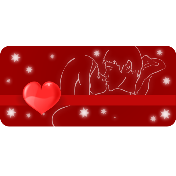 Kissing couple vector drawing