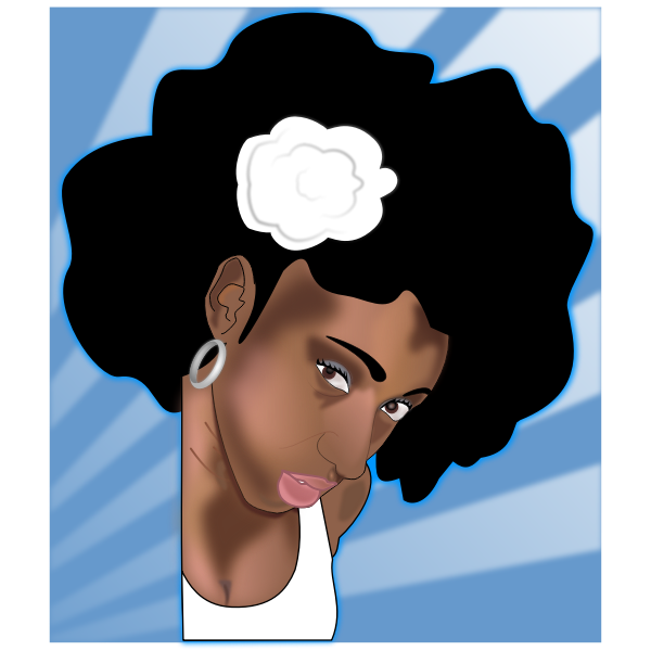 Vector clip art of black woman with an Afro hairstyle