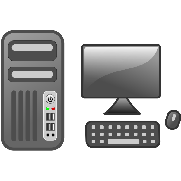 Vector illustration of computer workstation