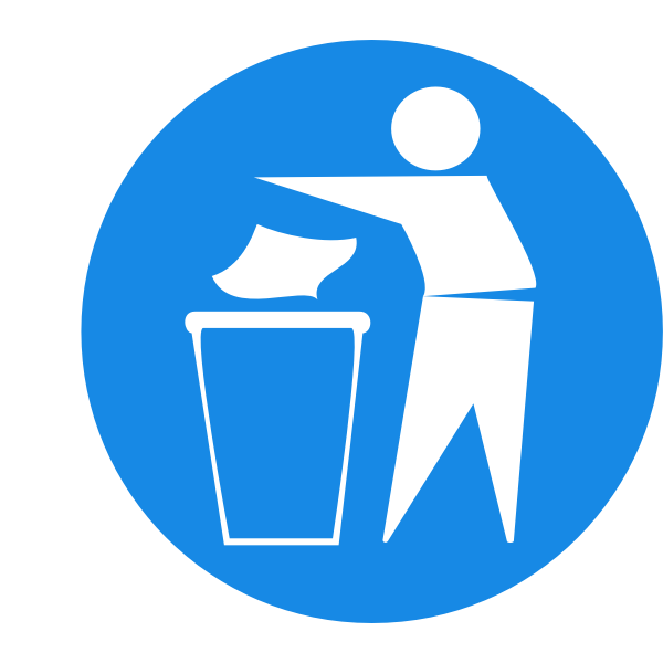 Dispose of rubbish in bin symbol vector illustration