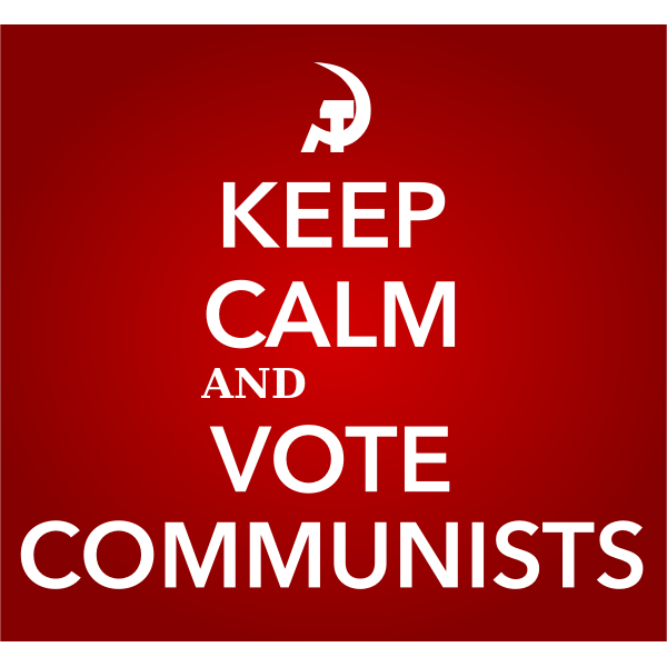 Keep calm and vote communists sign vector image