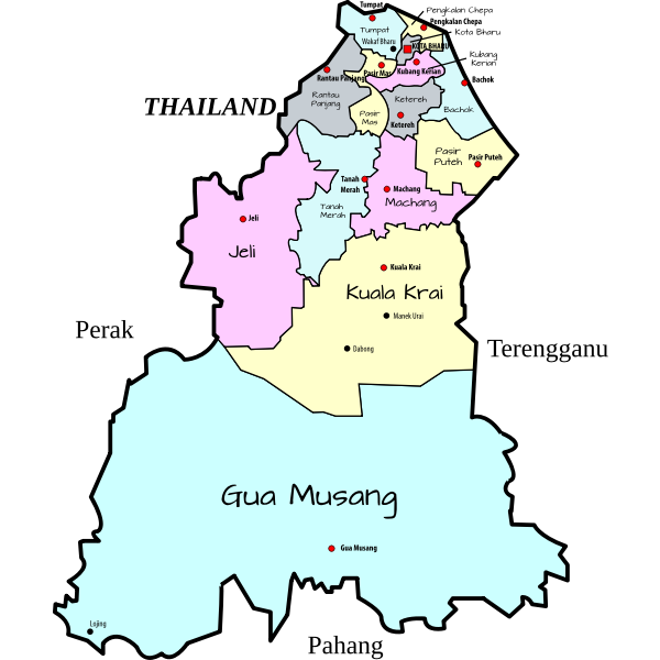 Kelantan Malaysia Map