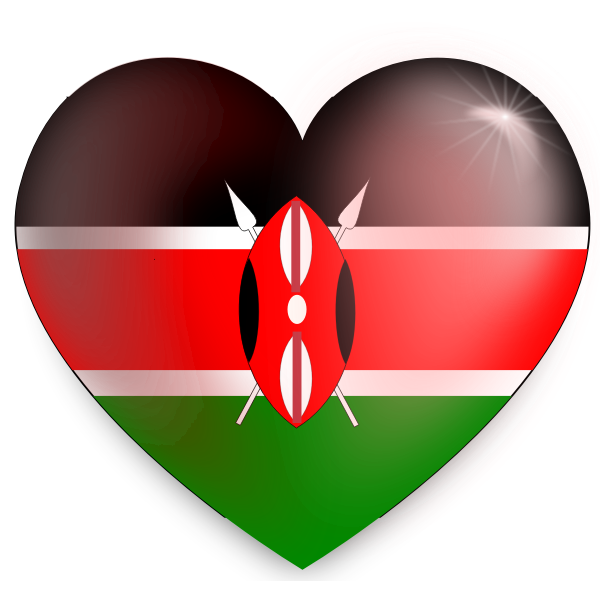 Kenyan flag heart vector image