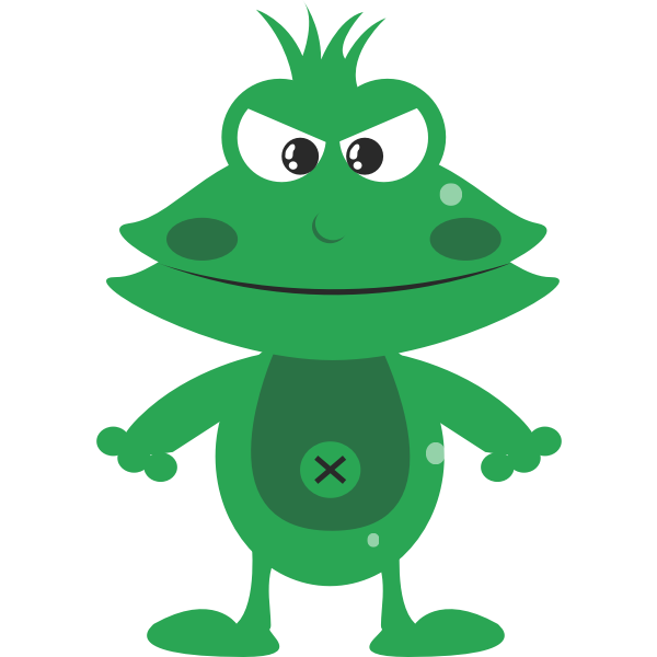 Frog man design vector clip art