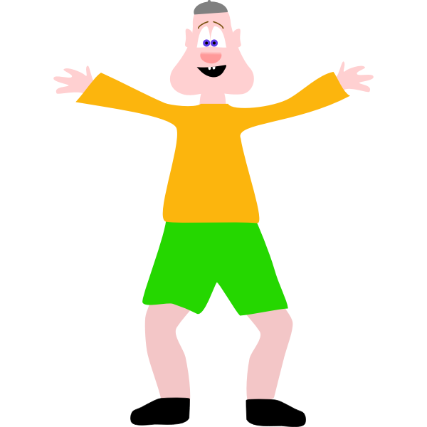 Happy cartoon man vector clip art