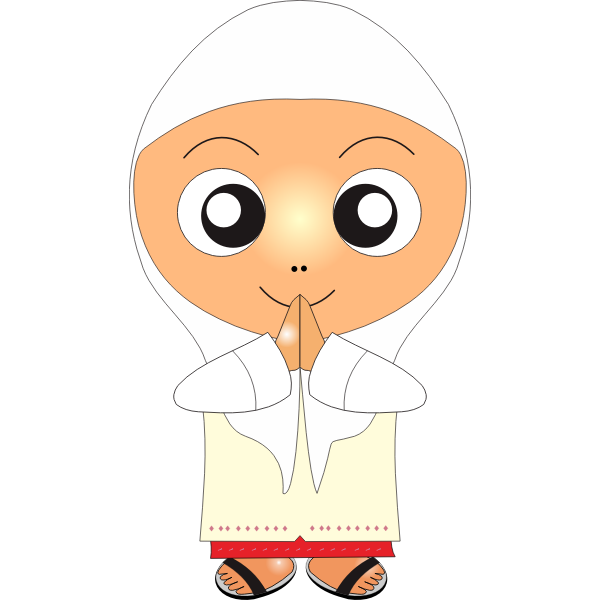 Praying kid vector clip art