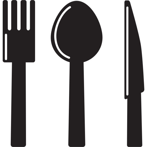 Knife, spoon and fork silhouette