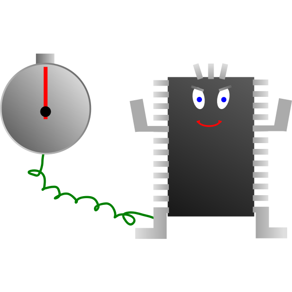 Computer processor clock vector image