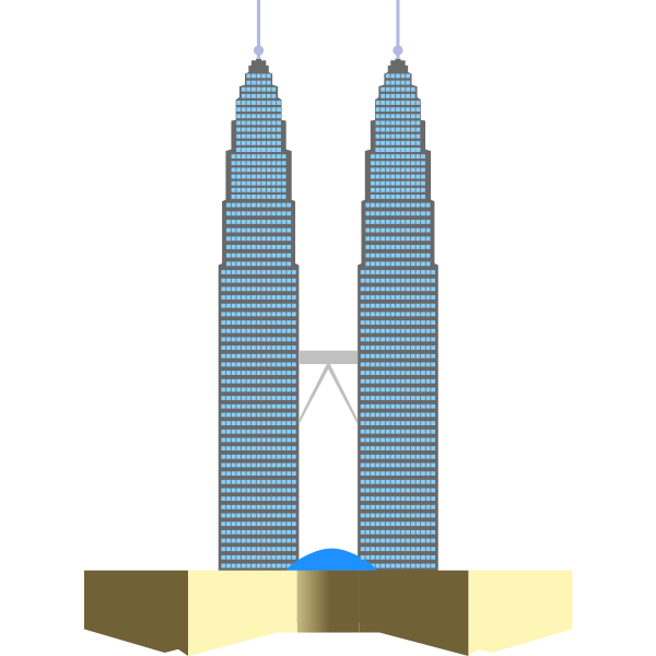 Petronas Twin Towers in Kuala Lumpur vector clip art