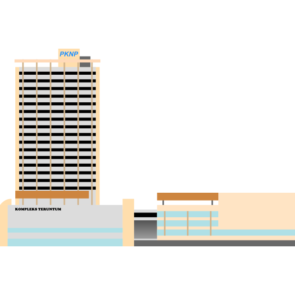 Kompleks Teruntum building vector image