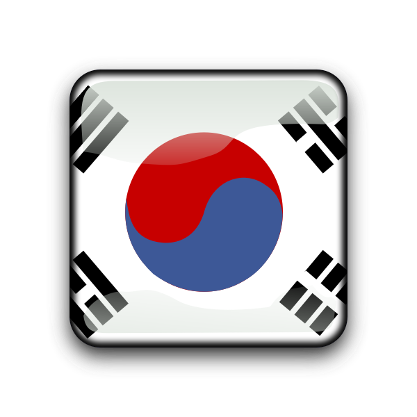 South Korea flag and web button