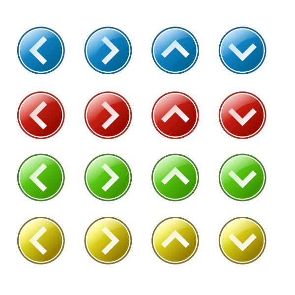 Arrow button set vector images