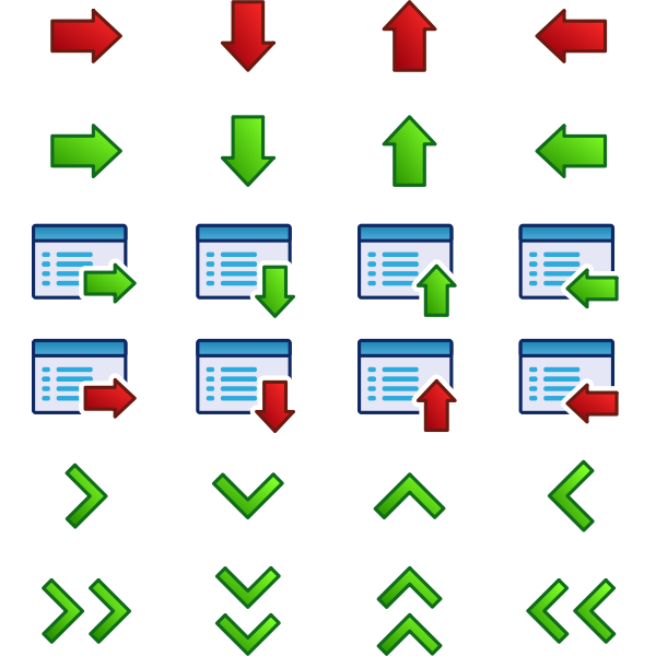 Arrow button set vector clip art