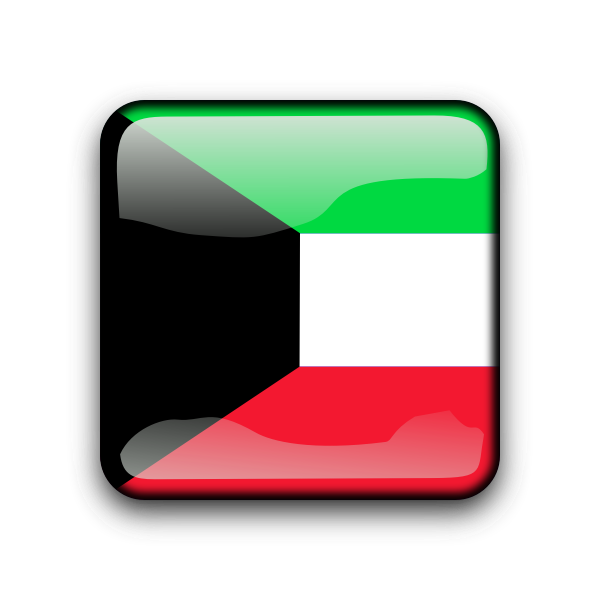 Kuwait vector flag button